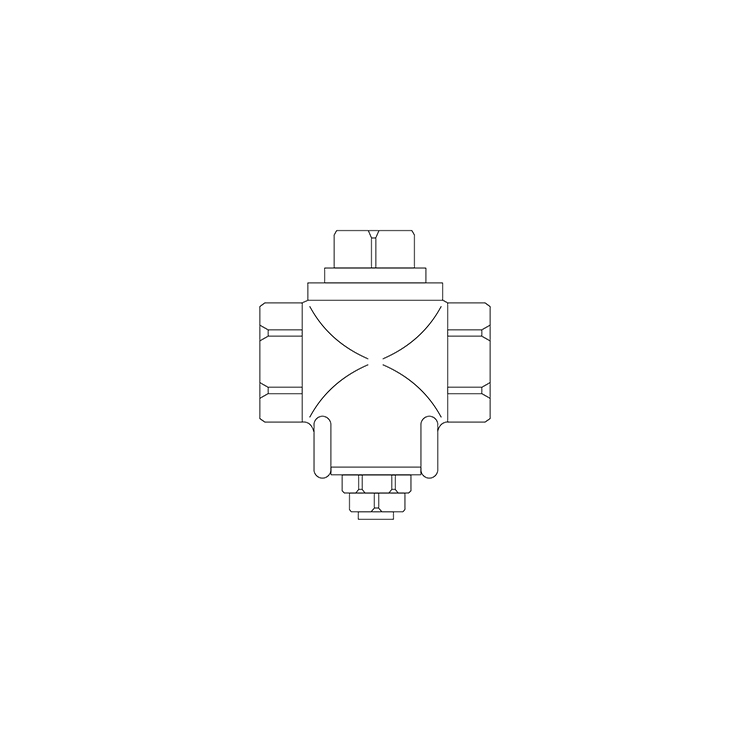 Square head gas service cock - F.F. - technical drawing